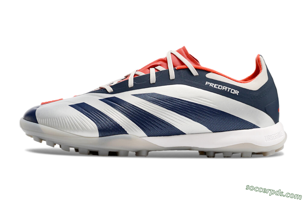 Adidas Predator 24 Elite TF Low-Tops Football Shoes - White/Blue/Red 2