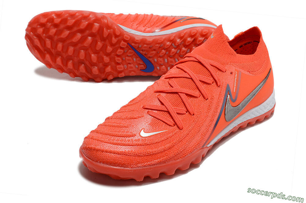 Nike Phantom GX 2 Elite TF Low-Tops Football Shoes - Red/Blue/Silver 3