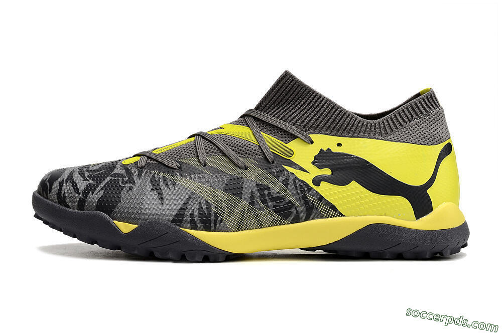 Puma Future Ultimate TF Low-Tops Football Shoes - Black/Grey/Yellow 2