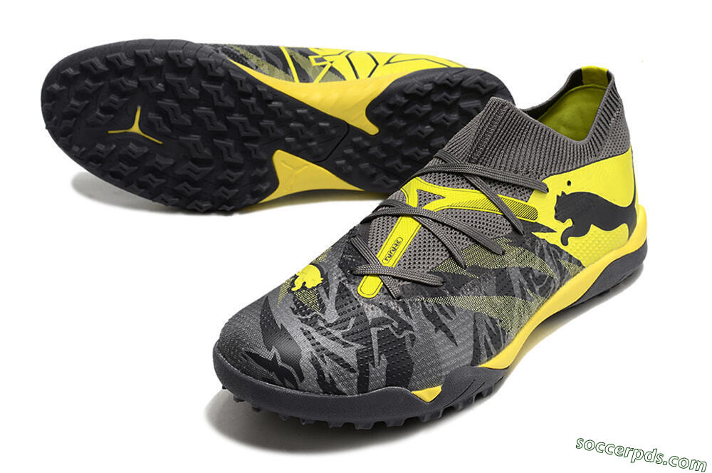 Puma Future Ultimate TF Low-Tops Football Shoes - Black/Grey/Yellow 3