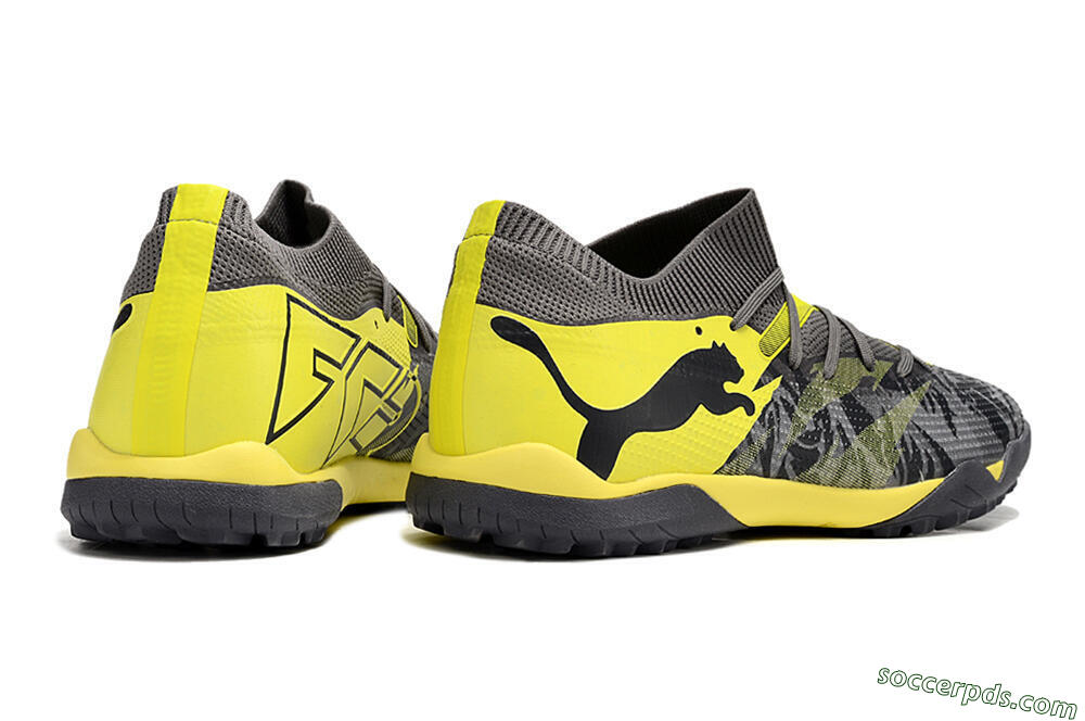 Puma Future Ultimate TF Low-Tops Football Shoes - Black/Grey/Yellow 6