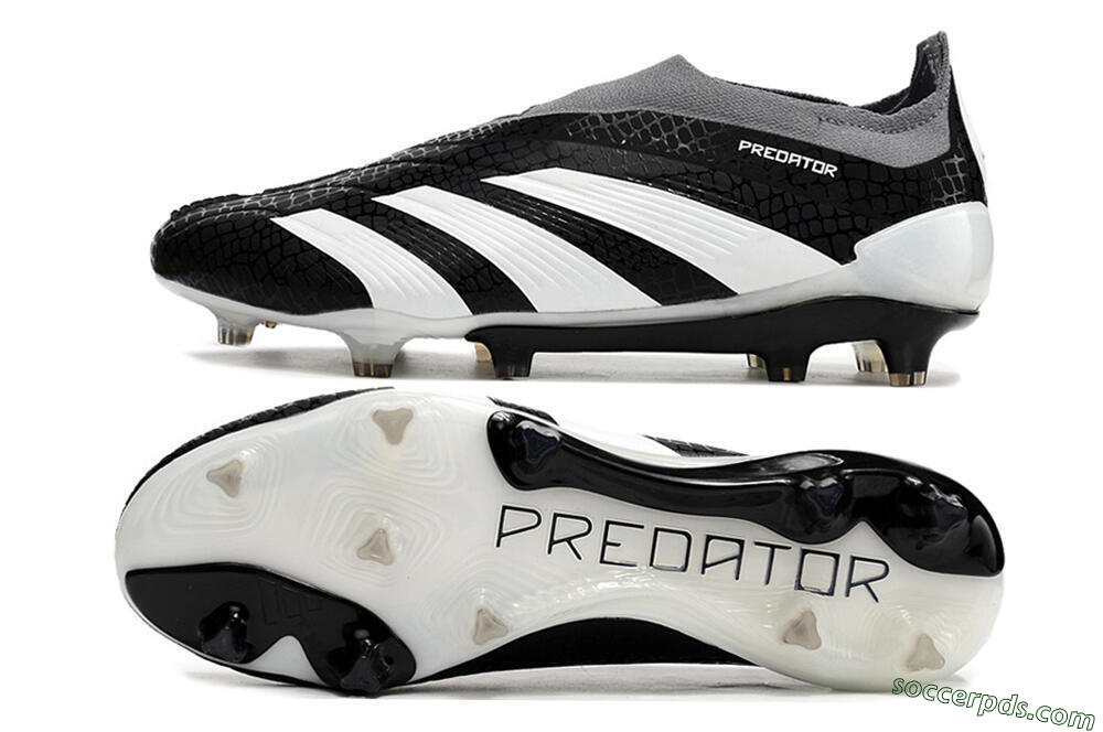 Adidas Predator Accuracy+ Laceless FG Low-Tops Football Boots - Black/White/Grey 0
