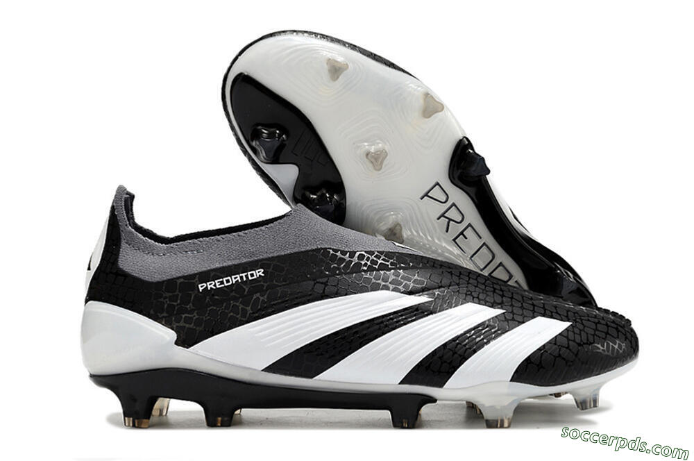 Adidas Predator Accuracy+ Laceless FG Low-Tops Football Boots - Black/White/Grey 1