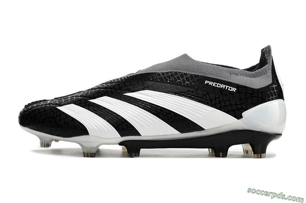 Adidas Predator Accuracy+ Laceless FG Low-Tops Football Boots - Black/White/Grey 2