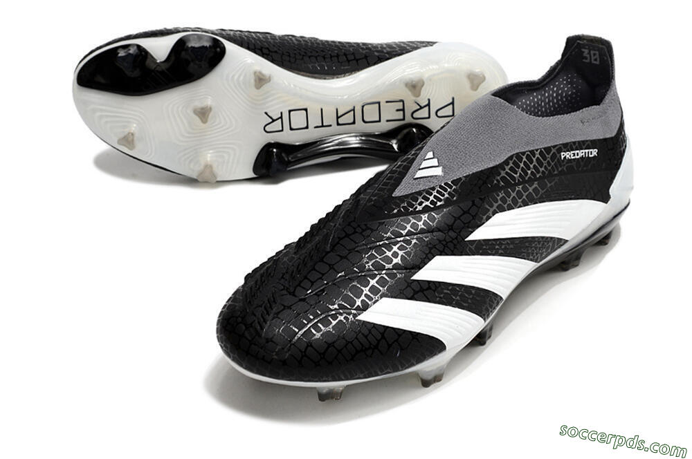 Adidas Predator Accuracy+ Laceless FG Low-Tops Football Boots - Black/White/Grey 3
