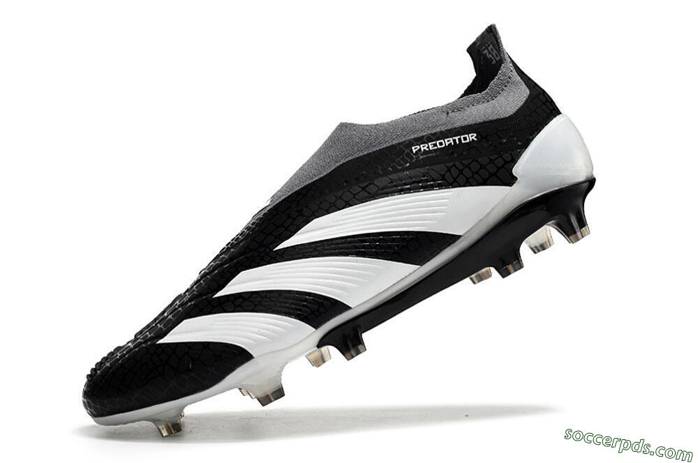 Adidas Predator Accuracy+ Laceless FG Low-Tops Football Boots - Black/White/Grey 5