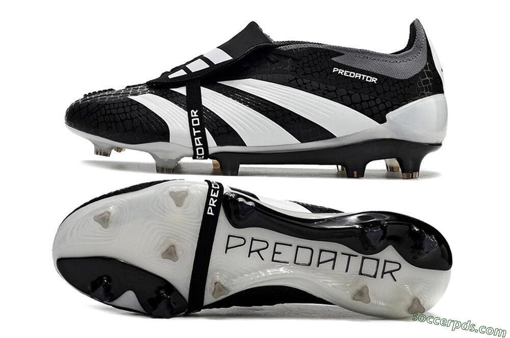 Adidas Predator Elite Foldover Tongue FG Low-Tops Football Boots - Black/White/Grey 0