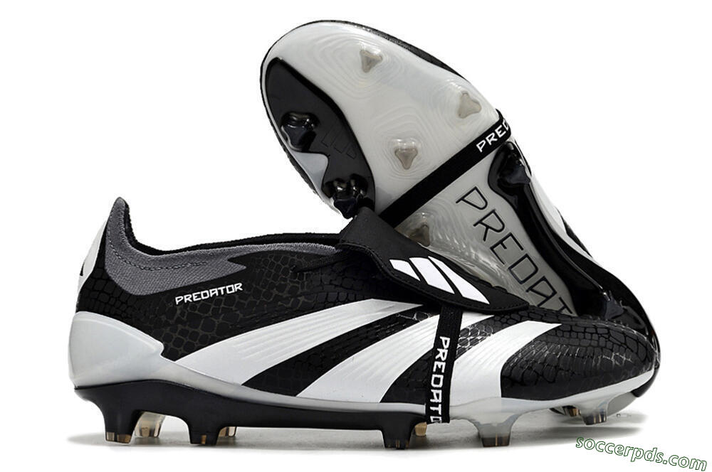 Adidas Predator Elite Foldover Tongue FG Low-Tops Football Boots - Black/White/Grey 1