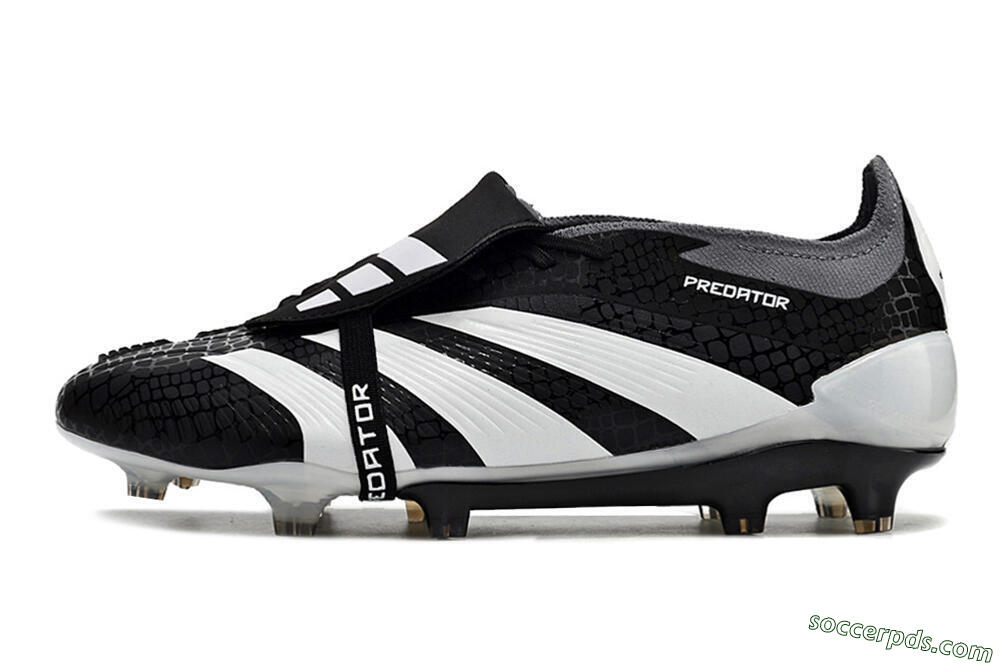 Adidas Predator Elite Foldover Tongue FG Low-Tops Football Boots - Black/White/Grey 2