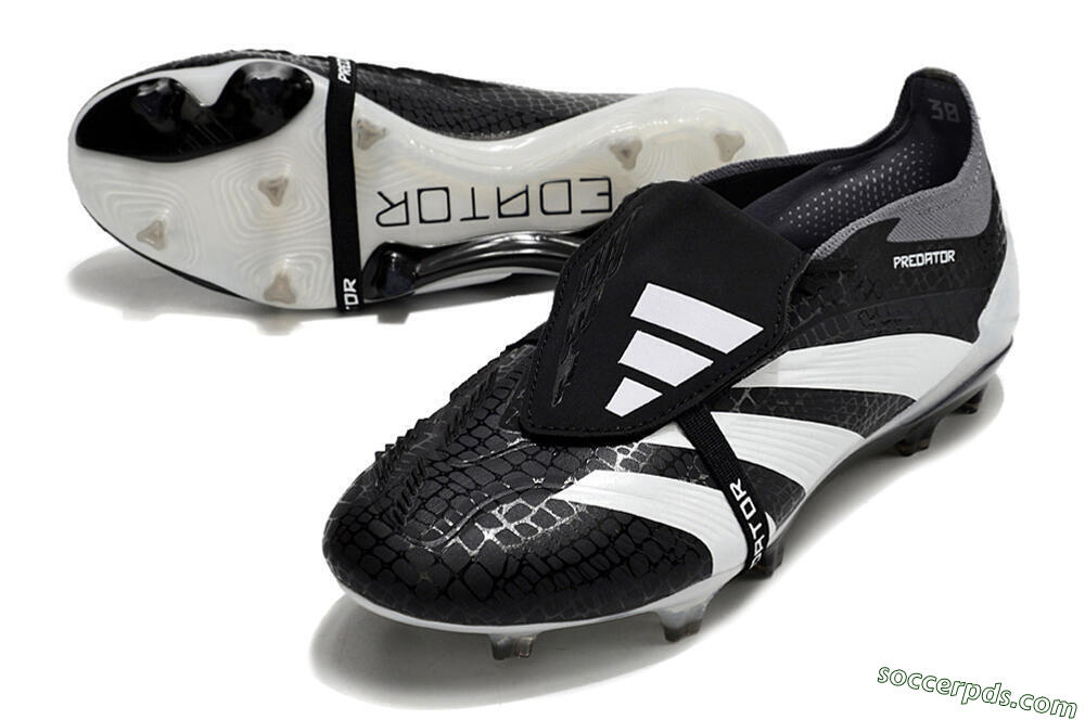 Adidas Predator Elite Foldover Tongue FG Low-Tops Football Boots - Black/White/Grey 3