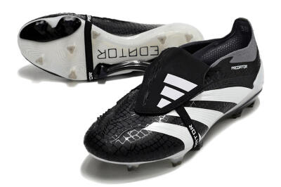 Adidas Predator Elite Foldover Tongue FG Low-Tops Football Boots - Black/White/Grey
