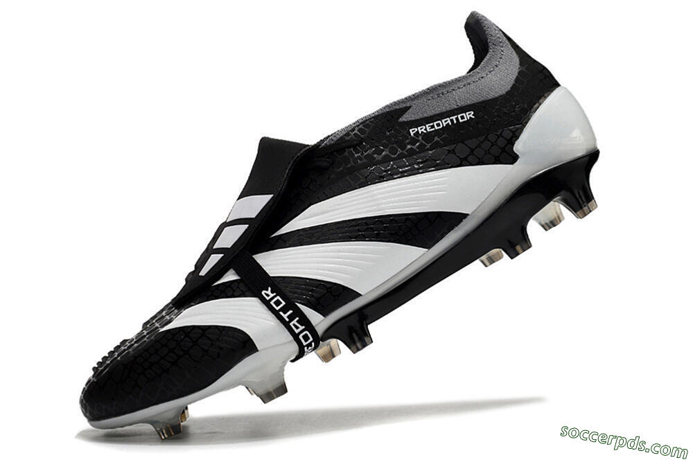 Adidas Predator Elite Foldover Tongue FG Low-Tops Football Boots - Black/White/Grey 5