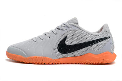 Nike Tiempo Legend 10 Elite IC Low-Tops Football Shoes - Grey/Black/Orange