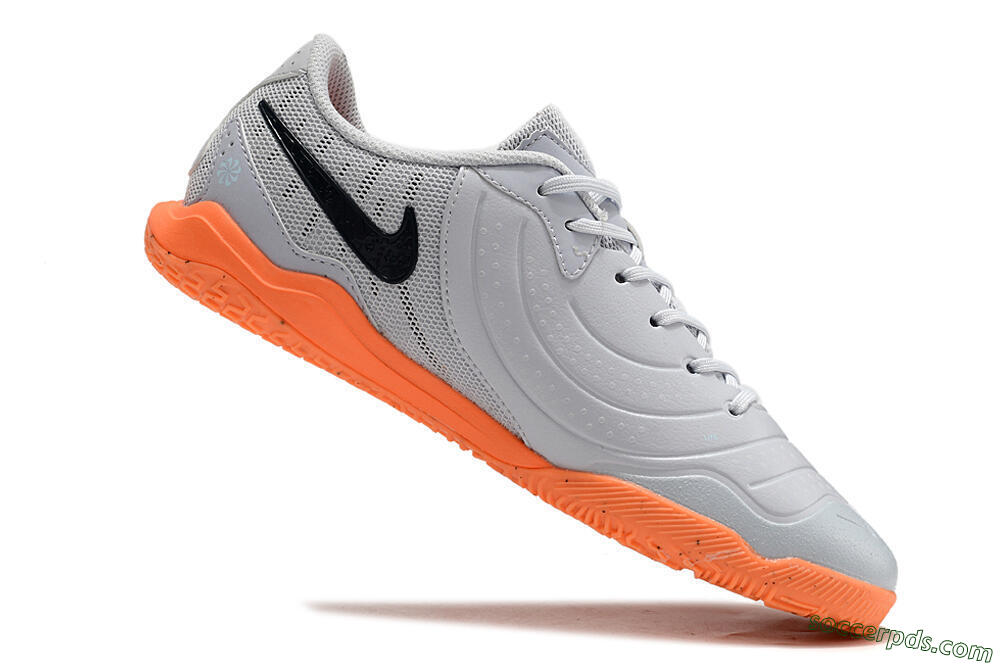 Nike Tiempo Legend 10 Elite IC Low-Tops Football Shoes - Grey/Black/Orange 4