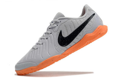 Nike Tiempo Legend 10 Elite IC Low-Tops Football Shoes - Grey/Black/Orange