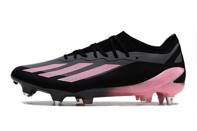 Adidas X Crazyfast.1 SG Low-Tops Football Boots - Black/Pink/Grey