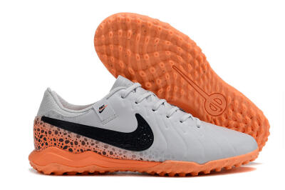 Nike Tiempo Legend 10 Elite TF Low-Tops Football Shoes - Grey/Black/Orange