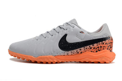 Nike Tiempo Legend 10 Elite TF Low-Tops Football Shoes - Grey/Black/Orange