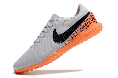 Nike Tiempo Legend 10 Elite TF Low-Tops Football Shoes - Grey/Black/Orange