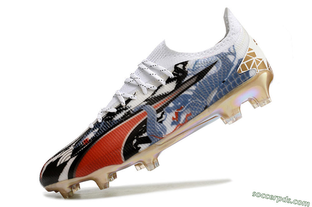 Puma Ultra Ultimate FG Low-Tops Football Boots - White/Black/Red/Blue 5