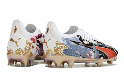 Puma Ultra Ultimate FG Low-Tops Football Boots - White/Black/Red/Blue