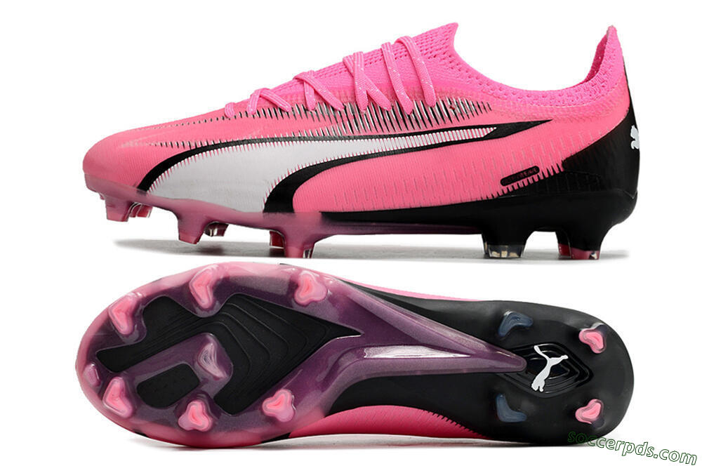 Puma Ultra Ultimate FG Low-Tops Football Boots - Pink/White/Black 0