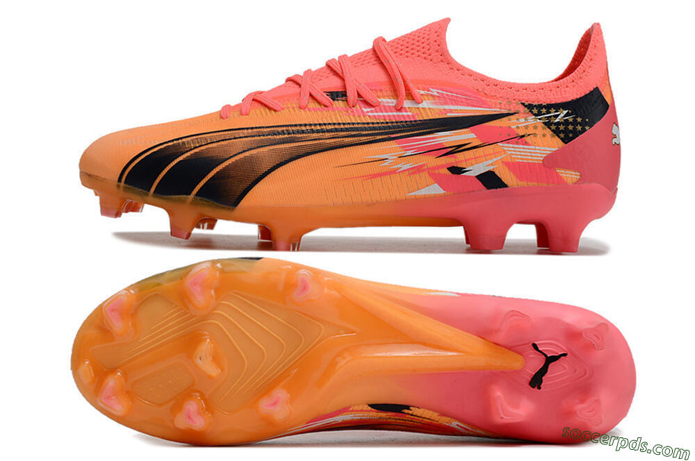 Puma Ultra Ultimate FG Low-Tops Football Boots - Yellow/Black/Red 0