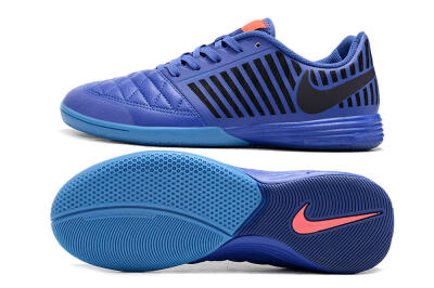 Nike Lunar Gato 2 IC Low-Tops Football Shoes - Blue/Black/Pink