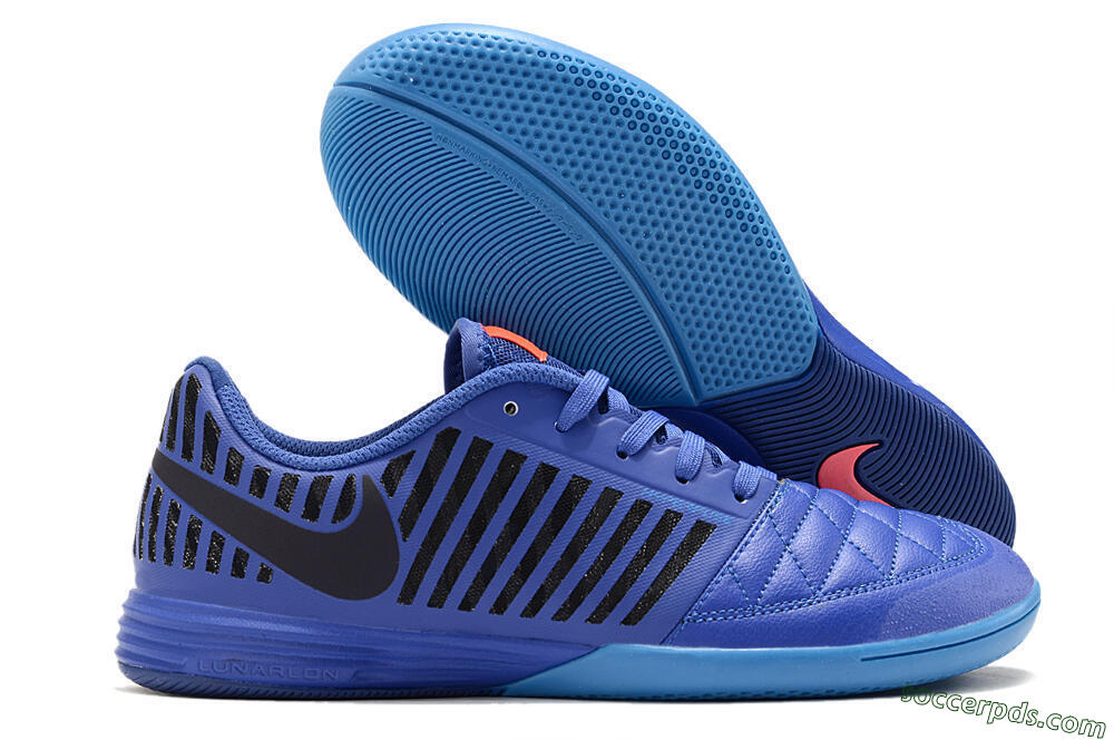 Nike Lunar Gato 2 IC Low-Tops Football Shoes - Blue/Black/Pink 1