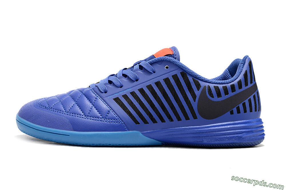 Nike Lunar Gato 2 IC Low-Tops Football Shoes - Blue/Black/Pink 2