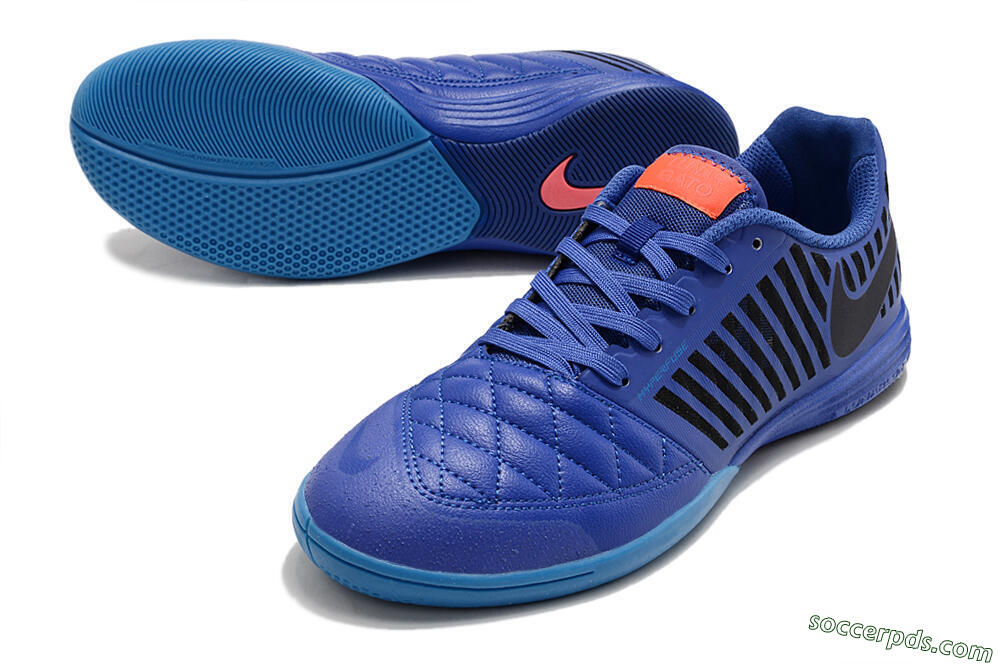 Nike Lunar Gato 2 IC Low-Tops Football Shoes - Blue/Black/Pink 3