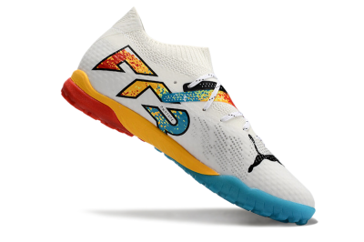 Puma Future Ultimate TF Low-Tops Football Shoes - White/Blue/Yellow/Red