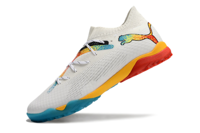 Puma Future Ultimate TF Low-Tops Football Shoes - White/Blue/Yellow/Red
