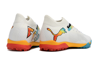 Puma Future Ultimate TF Low-Tops Football Shoes - White/Blue/Yellow/Red