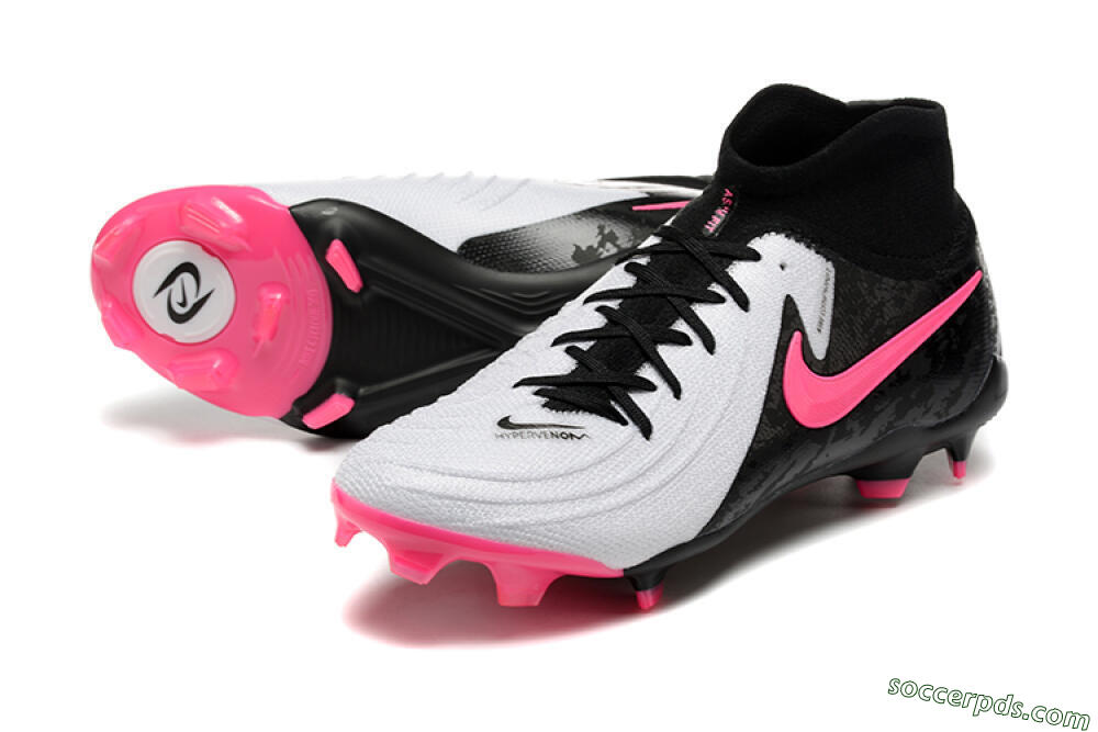 Nike Phantom Luna Elite FG High-Tops Football Boots - White/Black/Pink 3