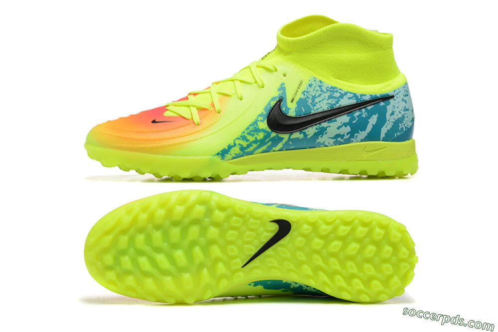 Nike Phantom GX 2 Luna Elite TF High-Tops Football Shoes - Yellow/Blue/Black 0