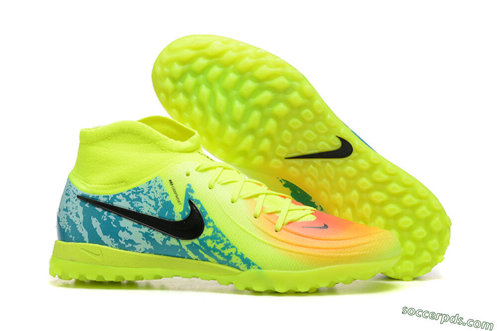 Nike Phantom GX 2 Luna Elite TF High-Tops Football Shoes - Yellow/Blue/Black 1
