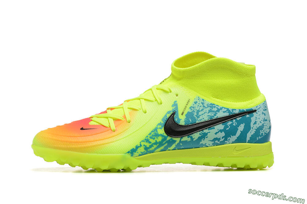 Nike Phantom GX 2 Luna Elite TF High-Tops Football Shoes - Yellow/Blue/Black 2