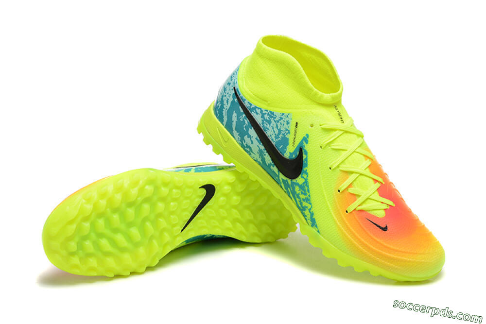 Nike Phantom GX 2 Luna Elite TF High-Tops Football Shoes - Yellow/Blue/Black 4