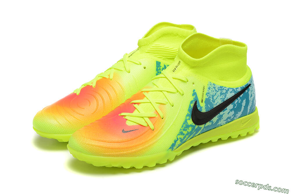 Nike Phantom GX 2 Luna Elite TF High-Tops Football Shoes - Yellow/Blue/Black 5