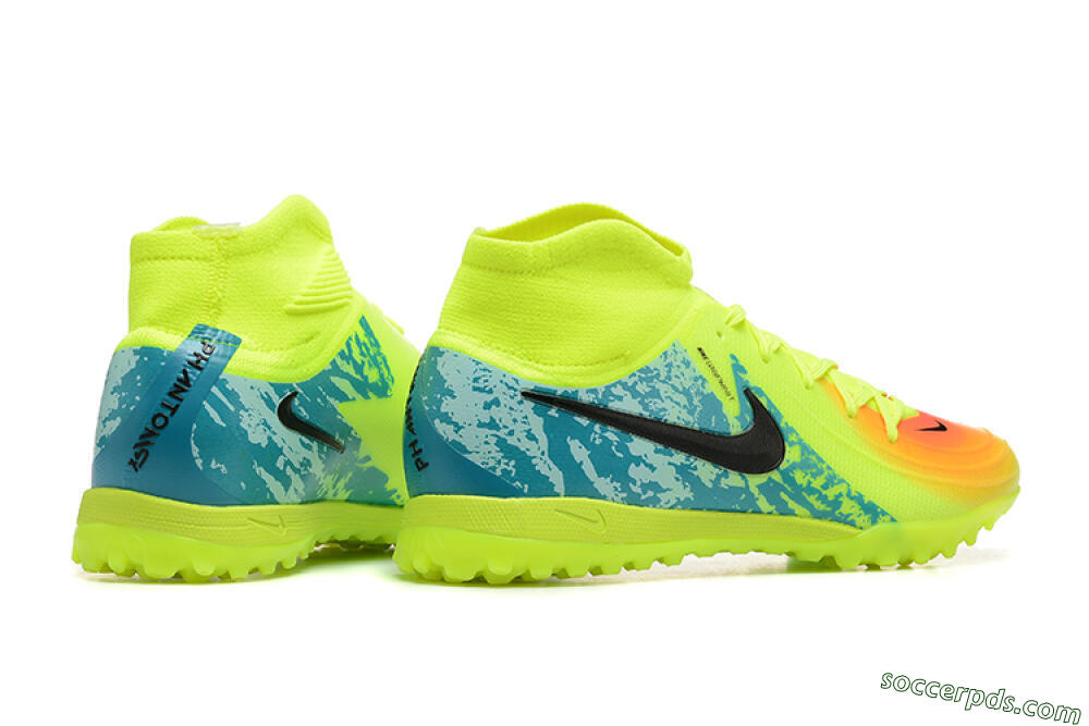 Nike Phantom GX 2 Luna Elite TF High-Tops Football Shoes - Yellow/Blue/Black 9