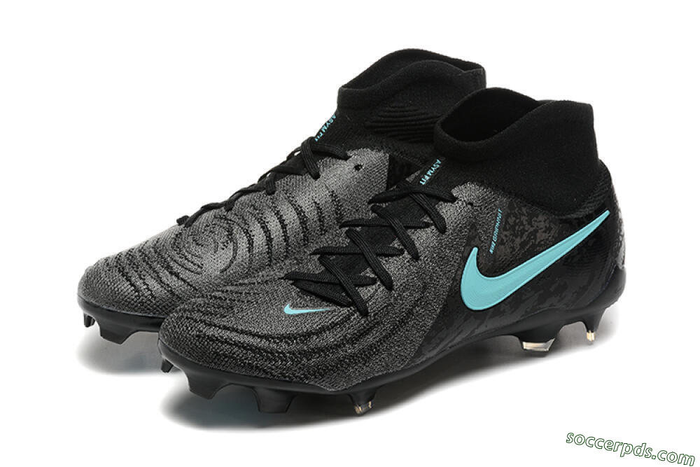 Nike Phantom Luna Elite FG High-Tops Football Boots - Grey/Black/Jade 5