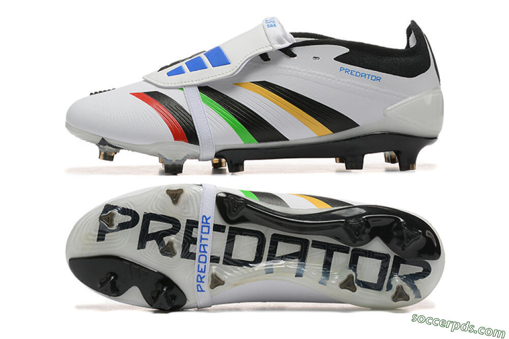 Adidas Predator Elite Foldover Tongue FG Low-Tops Football Boots - White/Rainbow 0