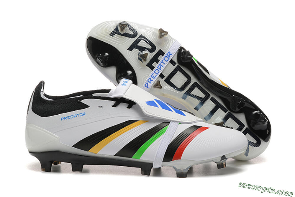 Adidas Predator Elite Foldover Tongue FG Low-Tops Football Boots - White/Rainbow 1