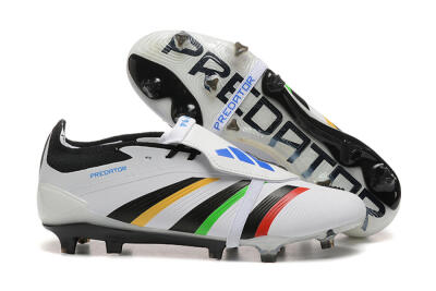 Adidas Predator Elite Foldover Tongue FG Low-Tops Football Boots - White/Rainbow