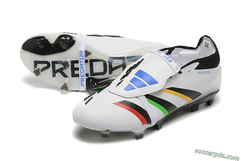 Adidas Predator Elite Foldover Tongue FG Low-Tops Football Boots - White/Rainbow 3