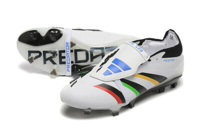 Adidas Predator Elite Foldover Tongue FG Low-Tops Football Boots - White/Rainbow