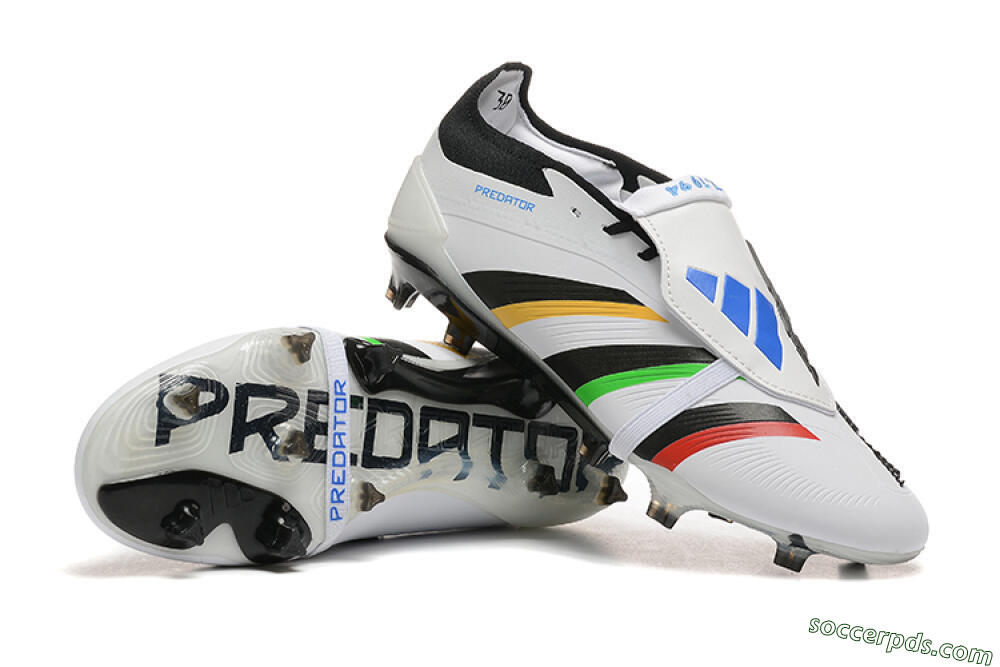 Adidas Predator Elite Foldover Tongue FG Low-Tops Football Boots - White/Rainbow 4