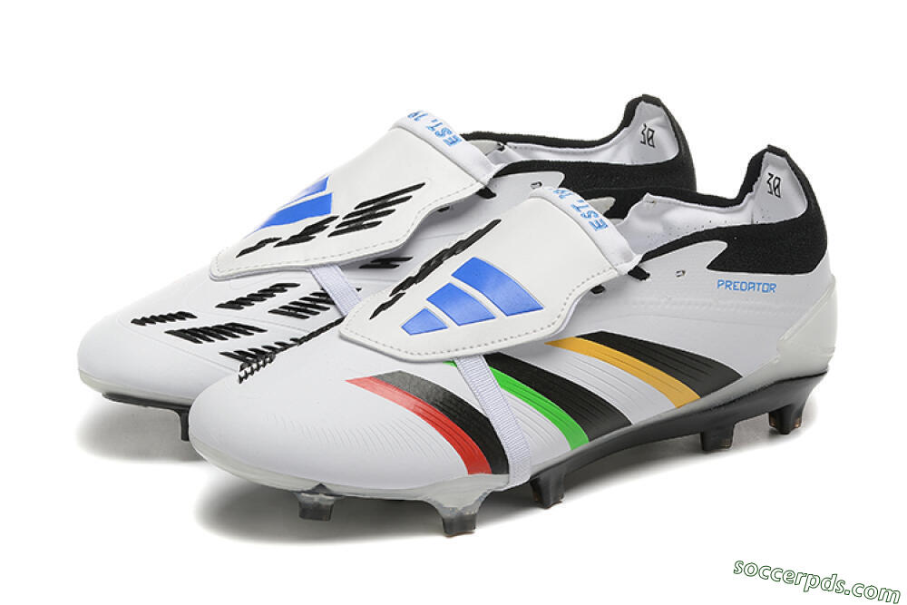 Adidas Predator Elite Foldover Tongue FG Low-Tops Football Boots - White/Rainbow 5