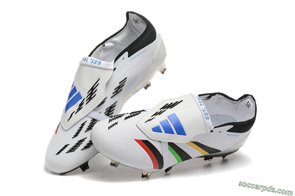 Adidas Predator Elite Foldover Tongue FG Low-Tops Football Boots - White/Rainbow 6